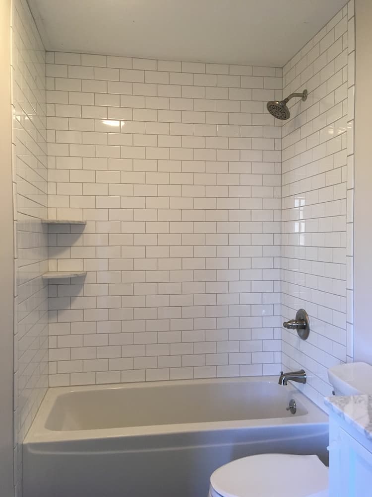 subway tile shower