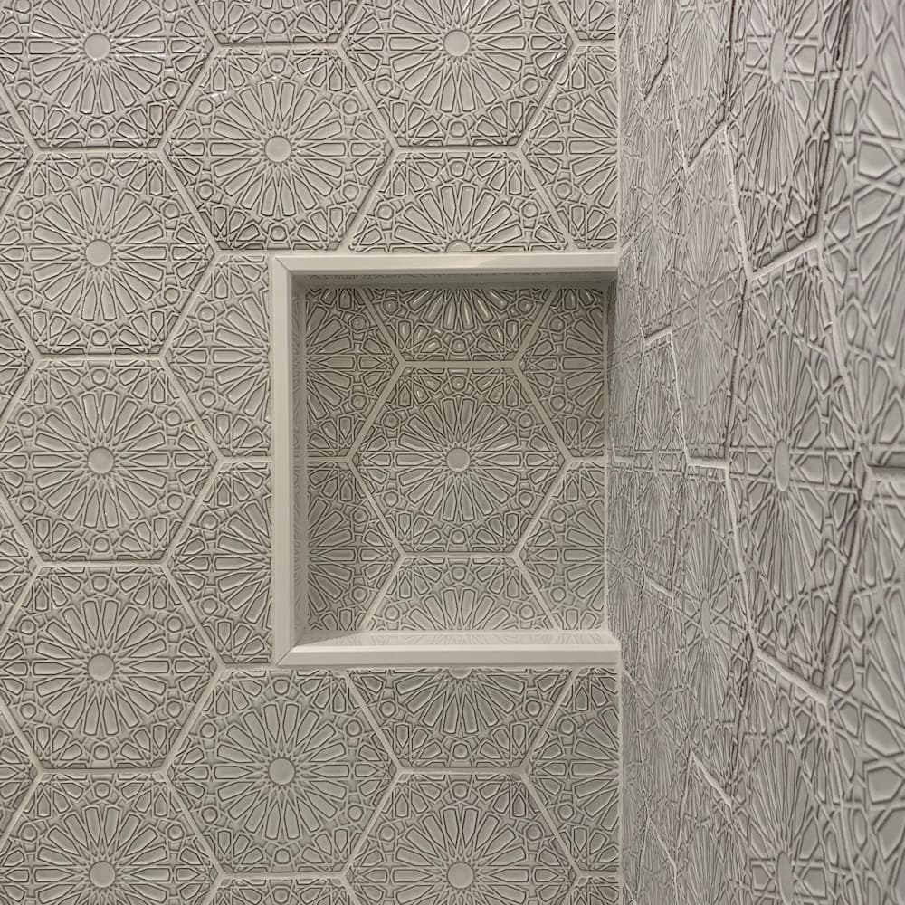 honeycomb shower tile finishing work