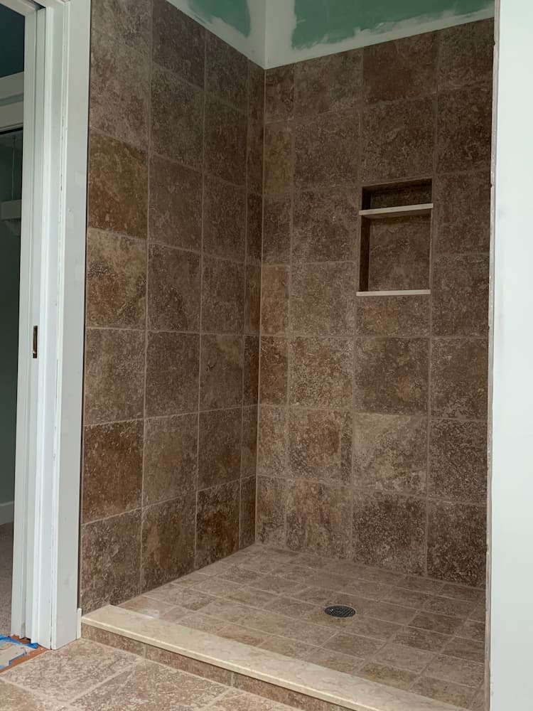 earth tone tile shower